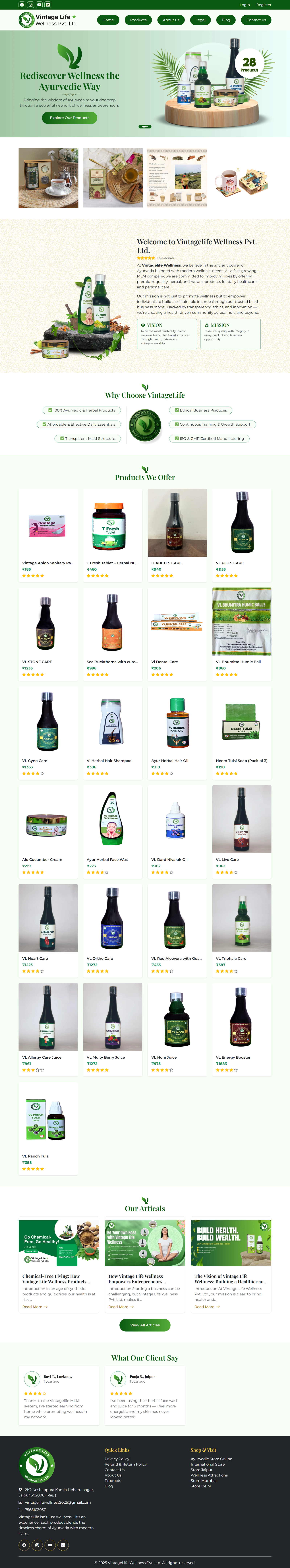 Vintage Life Wellness Super Admin Portal and Website