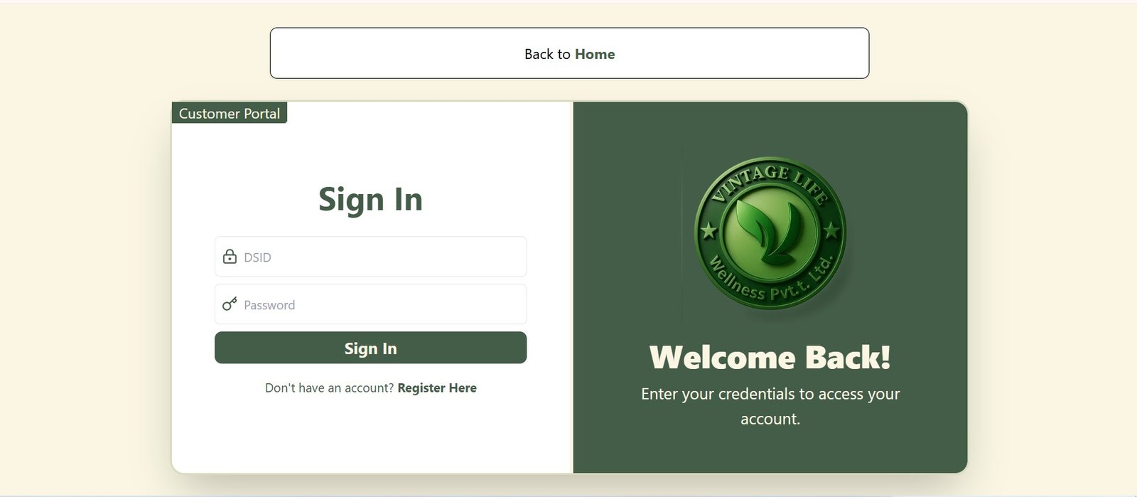 Vintage Life Wellness Admin Dashboard and Target Engine